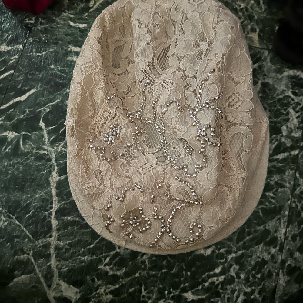 Elegant Lace Beaded Women's Cap